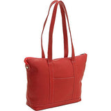 Le Donne Leather Double Strap Med Pocket Tote (Tan)