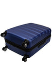 Rockland Melbourne Hardside Expandable Spinner Wheel Luggage, Blue, Checked-Large 28-Inch