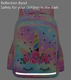 Girls Backpack for School Kids Backpack Preschool Kindergarten Elementary Bookbag (Unicorn Purple)