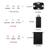 Defway Packing Cubes Travel Luggage Organizers - Compression Storage Bag Set