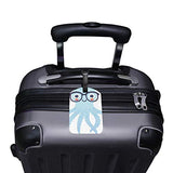 Leather Luggage Tag Octopus Wearing Glasses Baggage Tag Suitcase Label 1 Piece