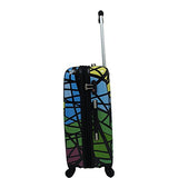 Chariot 20" Lightweight Spinner Carry-On Hardside Suitcase Luggage-Stained Glass Cat, Black