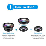 AMIR Phone Camera Lens, 0.6X Super Wide Angle Lens + 15X Macro Lens for iPhone Lens Kit, 2 in 1