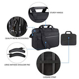 KROSER Laptop Bag Premium Laptop Briefcase Fits Up to 17.3 Inch Laptop Expandable Water-Repellent Shoulder Messenger Bag Computer Bag with RFID Pockets for Travel/Business/School/Men/Women-Black