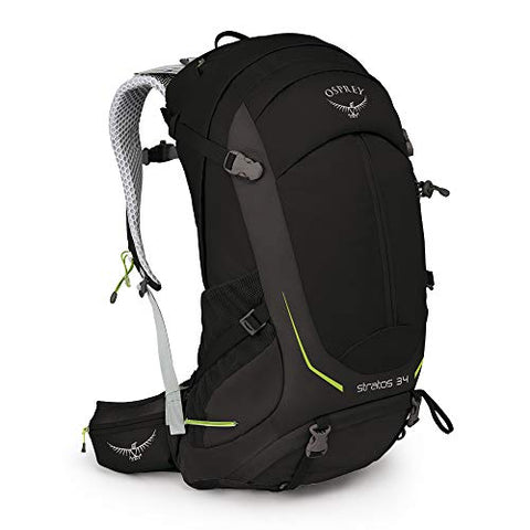 Osprey Stratos 34 Men's Hiking Backpack, Black, Medium/Large