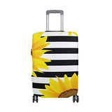 Luggage Cover Sunflowers With Stripes Suitcase Protector Travel Luggage 18-32 Inch