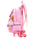 Meetbelify Rolling Backpacks For Girls School Bags Trolley Handbag With Lunch Bag Style B-Pink