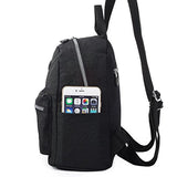 Lily & Drew Nylon Mini Casual Travel Daypack Backpack Purse (Small Black)
