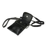 Bibitime Studded Skull Shoulder Bag Gothic Crossbody Purse Chain Phone Bag (5.1"6.2", Black)