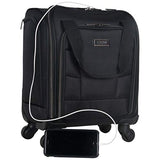 Kenneth Cole Reaction Rugged Roamer 18" Lightweight 4-Wheel Spinner 14.1" Laptop & Tablet Business Underseater Carry-On, Black