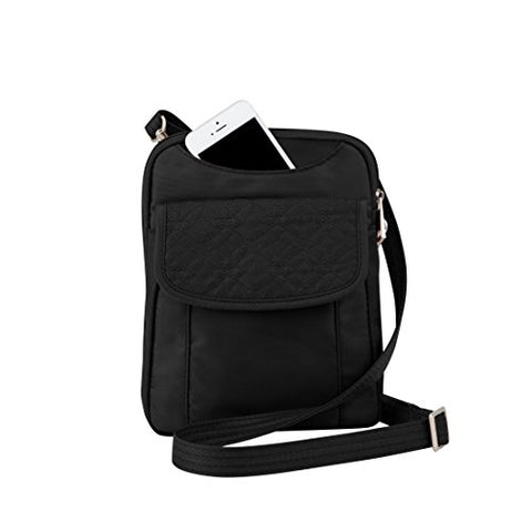 Travelon Anti-Theft Slim Pouch With Stitching, Black, One Size