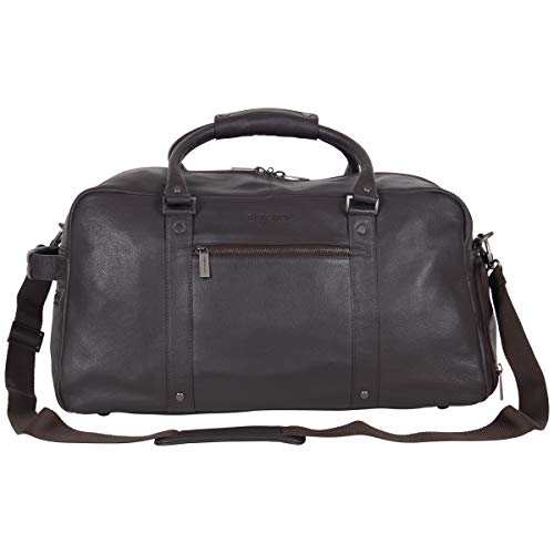 Kenneth Cole Reaction Men's 20" Leather Top Zip Travel with RFID Duffel Bag Brown One Size