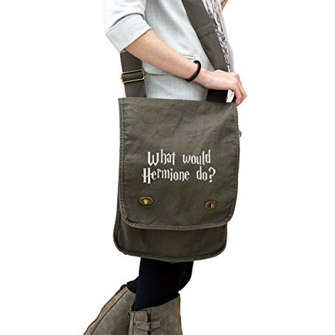What Would Hermione Do? 14 Oz. Authentic Pigment-Dyed Canvas Field Bag Tote
