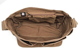 US Air Force Army Heavyweight Canvas Messenger Shoulder Bag in Mocha & Black