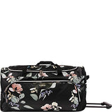 BEBE Women's 30" Rolling Duffel, Black Floral, One Size