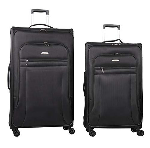 Lightweight Large Luggage Sets 2 piece 29in 32 inch - Reinforced Suitcases Set (Black)