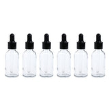 Baoblaze 6 Packs 50ml Refillable Glass Dropper Bottles - Multi-purpose Empty Essential Oil Vials