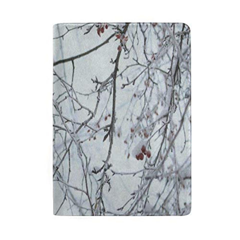 Passport Holder Antique Winter Branch Tree Floral Passport Cover Case Wallet Card Storage Organizer