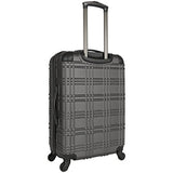 Ben Sherman Nottingham 24” Lightweight Embossed Pap 4-Wheel Upright Luggage, Charcoal