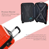 Murtisol 3 Pieces Expandable ABS Luggage Sets TSA Lightweight Durable Spinner Suitcase 20" 24" 28", 3PCS Orange