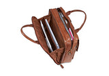 Mancini Leather Goods Double Compartment Briefcase for 15.6" Laptop and Tablet