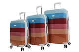 Nicole Miller Rainbow Hard-Sided 3-Piece Spinner Set: 28", 24", and 20" (One Size, Rainbow Spice)