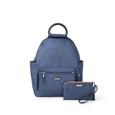 Baggallini Women's New Classic"Heritage" All Day Backpack with RFID Phone Wristlet Steel Blue One