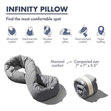 Huzi Infinity Pillow - Design Power Nap Pillow, Travel and Neck Pillow (Grey)