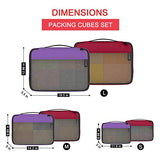 Packing Cubes Organizer Bags For Travel Accessories Packing Cube Compression 6 Set For Luggage Suitcase (Purple Red)