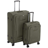 AmazonBasics 2 Piece Expandable Softside Spinner Luggage Suitcase With TSA Lock And Wheels Set - Olive