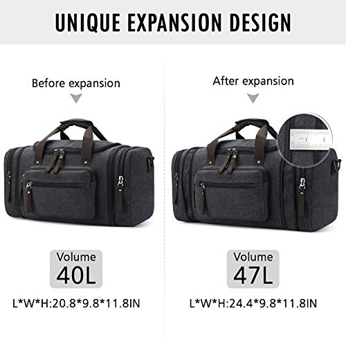 Toupons 20.8'' Large Canvas Travel Tote Luggage Men's Weekender Duffle ...