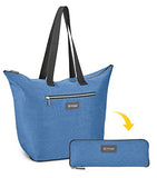 Biaggi Zipsak Micro-Fold Shopper - 16-inch Tote - As Seen on Shark Tank - Winter Blue