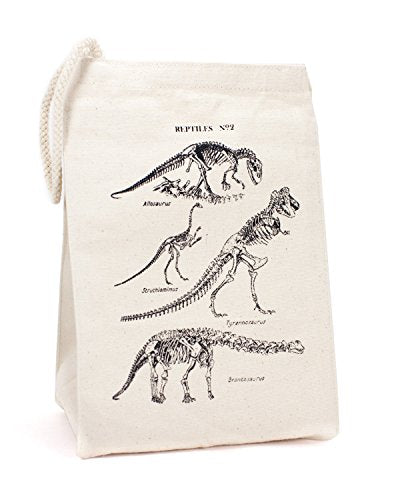 Cognitive Surplus Deluxe Eco-Friendly Recycled Cotton Vintage Dinosaur Bones Lunch/Cosmetics