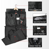 Carry on Garment Bags Convertible Suit Bag with Shoes Compartment Waterproof 2 in 1 Travel Duffle Bag Large Garment Bags Garment Duffle Bag for Men Black