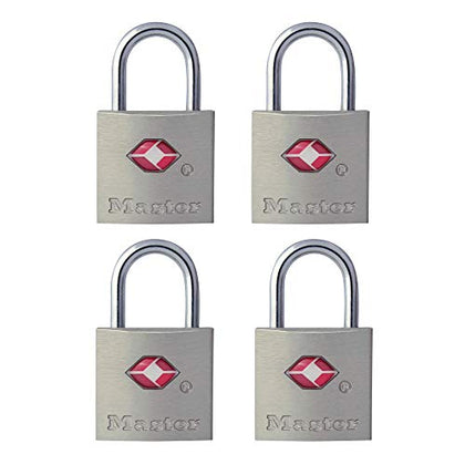 Master Lock 4683Q Keyed TSA Approved Luggage Lock, 7/8 in. Wide, 4-Pack