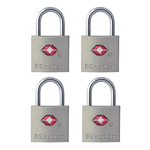 Master Lock 4683Q Keyed TSA Approved Luggage Lock, 7/8 in. Wide, 4-Pack