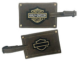Harley-Davidson Bar & Shield Belted Luggage Tags, Brown Leather 99301-Brown