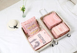 6Pcs Waterproof Travel Storage Bags Clothes Packing Cube Luggage Organizer Pouch (Pink cherry)