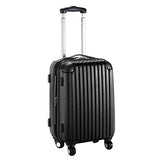 GHP 15.2"x10.4"x22.4" Black Scratch-resistant Lightweight & Durable Trolley Suitcase