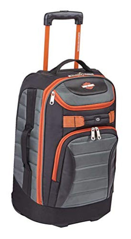 Harley-Davidson 21" Quilted Carry-On Luggage Bag w/Wheels 99323 GRAY/RUST