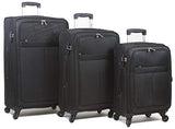 Dejuno Tuscany 3-Piece Lightweight Spinner Luggage Set-Black