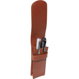 Royce Leather Genuine Leather Double Pen Case Holder (Tan)