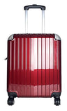 Trendy Flyer Carryon Travel Bag Rolling 4 Wheel Spinner Lightweight Luggage Case Red
