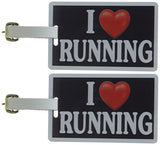 Tag Crazy I Heart Running Two Pack, Black/White/Red, One Size