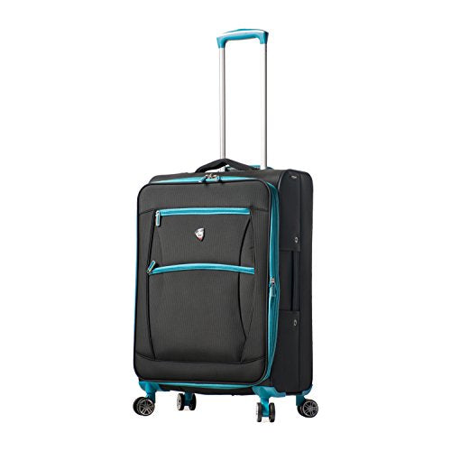 Mia Toro Italy Piuma Softside 24 Inch Spinner Luggage, Blue
