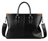 Saierlong New Mens Black Genuine Leather Briefcase Shoulder Laptop Business Bag