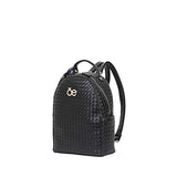Cloe Knitted-like Backpack with Floral Print Scarf in Black Color