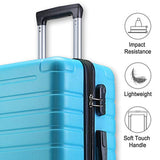 Flieks Luggage Sets 3 Piece Spinner Suitcase Lightweight 20 24 28 inch (Sky.blue)