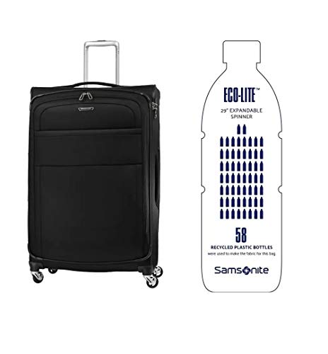 Samsonite Eco Lite Spinner Unisex Medium Black Polyethylene Luggage Bag 112331-1548