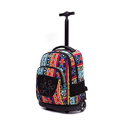 Qcc& Boys Girls Rolling School Backpack - High Capacity Outdoor Travelling Trolley Schoolbag